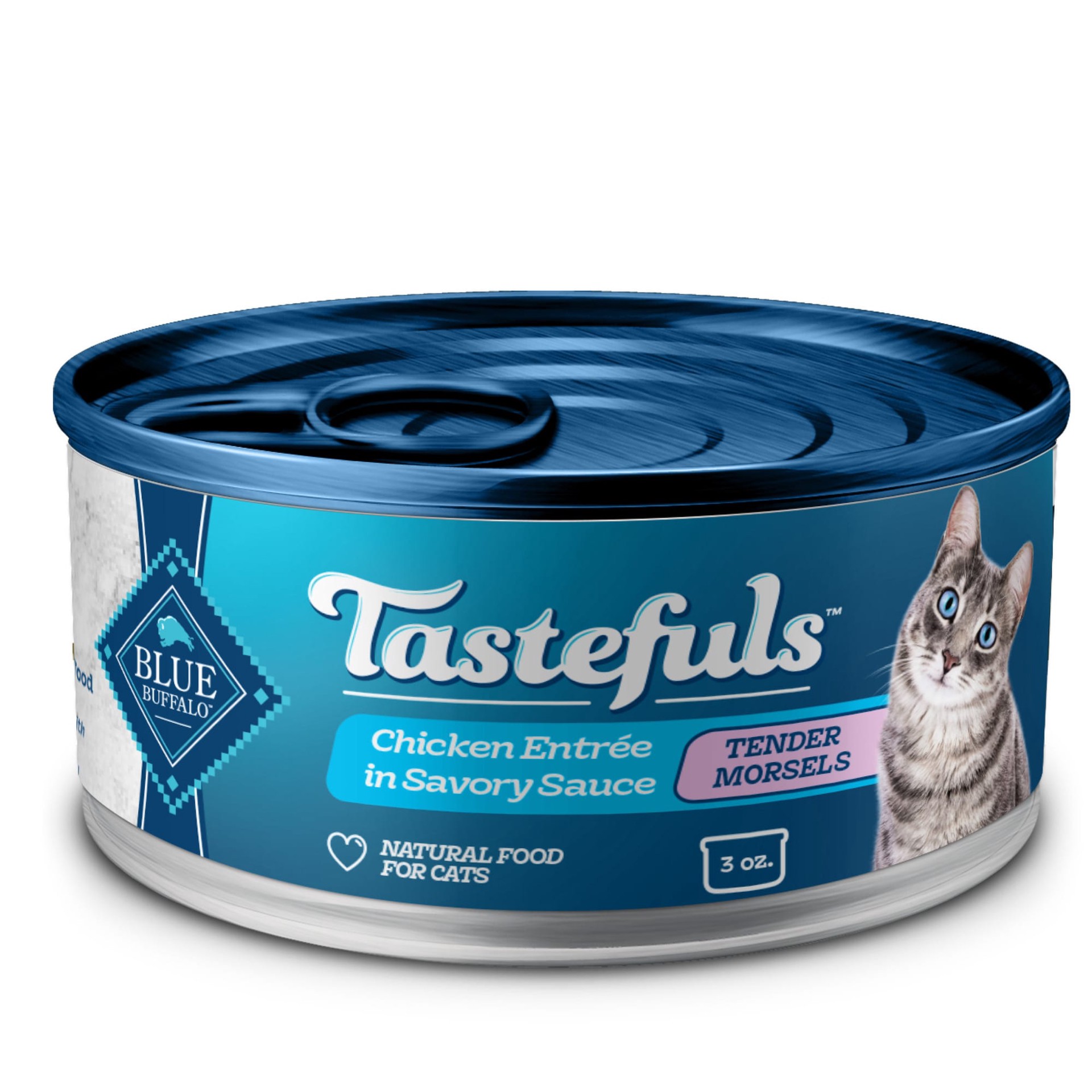 slide 1 of 2, Blue Buffalo Tastefuls Adult Tender Morsels Chicken Entree in Savory Sauce Food for Cats 3 oz, 3 oz