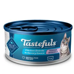 Blue Buffalo Tastefuls Adult Tender Morsels Chicken Entree in Savory Sauce Food for Cats 3 oz