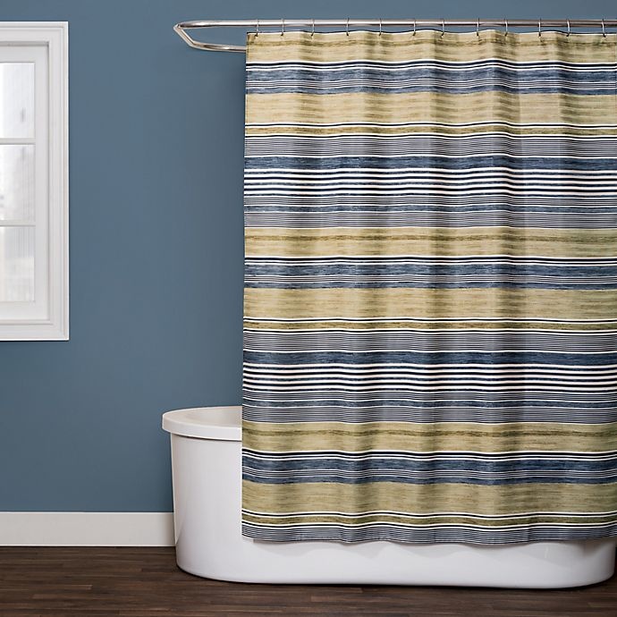 slide 1 of 1, Saturday Knight Right Stripe Shower Curtain - Blue, 1 ct