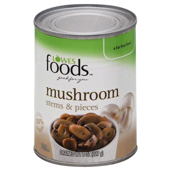 slide 1 of 1, Lowes Foods Mushrooms Stems & Pieces, 8 oz