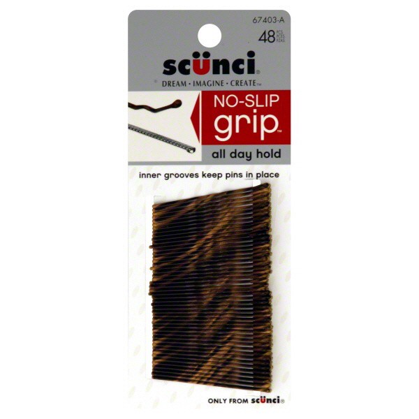 slide 1 of 1, scünci No Slip Grip Bobby Pin, 48 ct