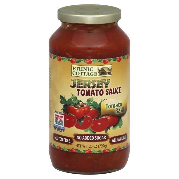 slide 1 of 1, Ethnic Cottage Tomato Basil Jersey Tomato Sauce 25 oz, 25 oz