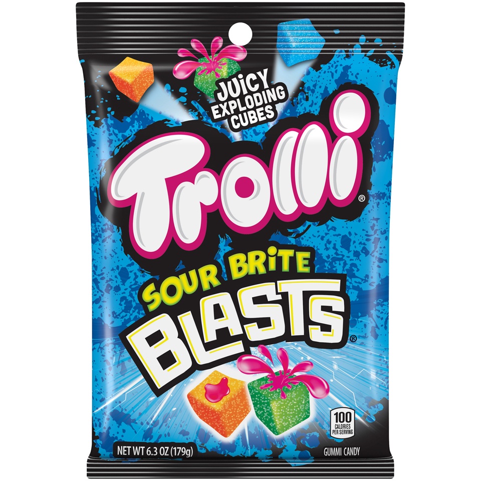 slide 1 of 2, Trolli Sour Brite Blasts Gummi Candy, 8 Oz, 8 oz