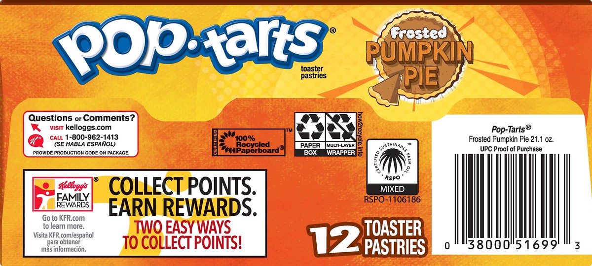 slide 6 of 8, Pop-Tarts Frosted Pumpkin Pie Breakfast Toaster Pastries, 21.1 oz