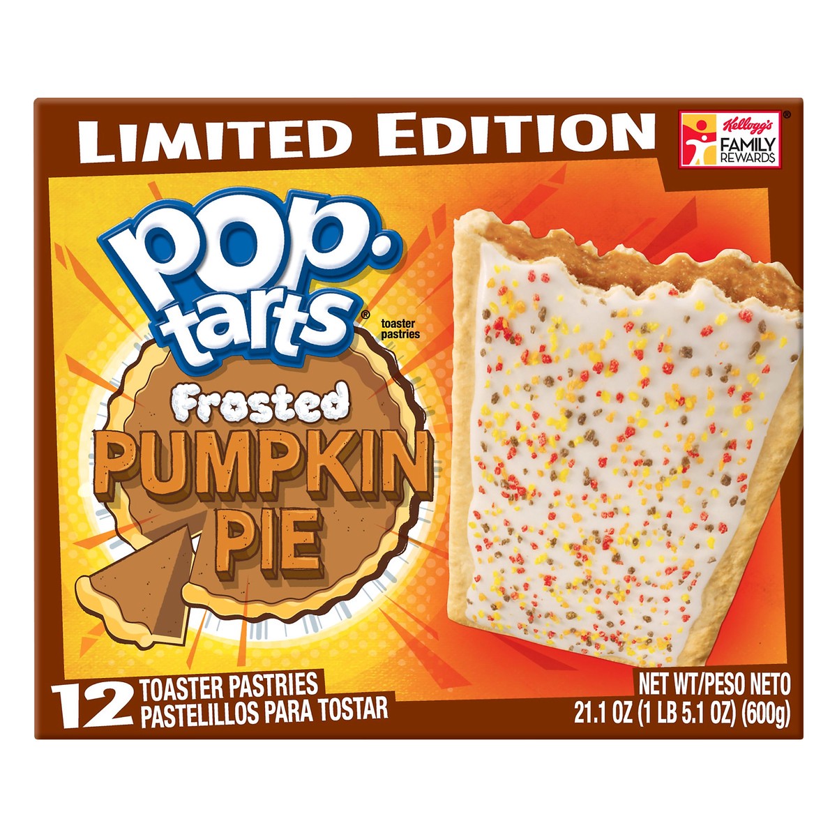 slide 1 of 8, Pop-Tarts Frosted Pumpkin Pie Breakfast Toaster Pastries, 21.1 oz