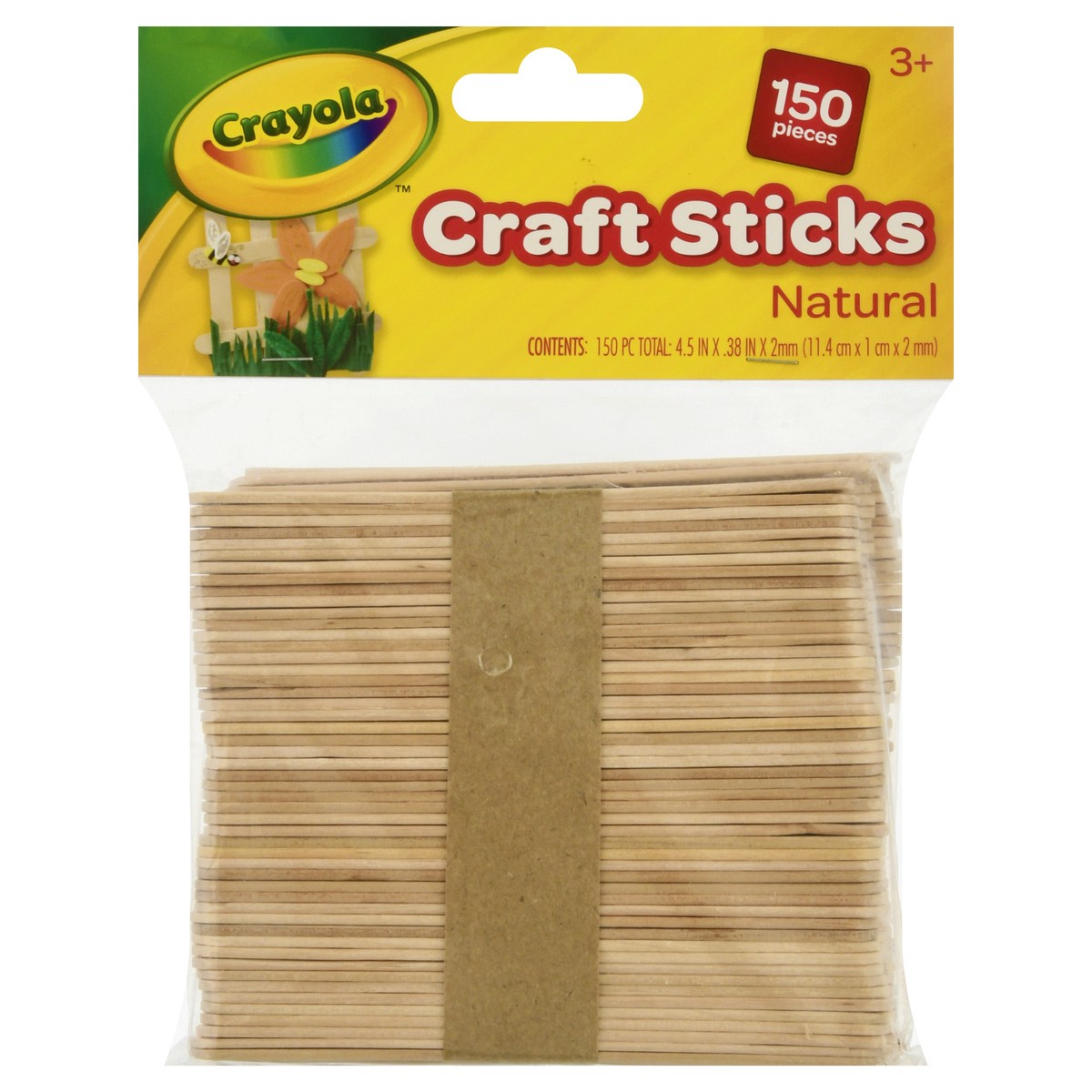 slide 1 of 9, Crayola Natural Craft Sticks 150 ea, 150 ct