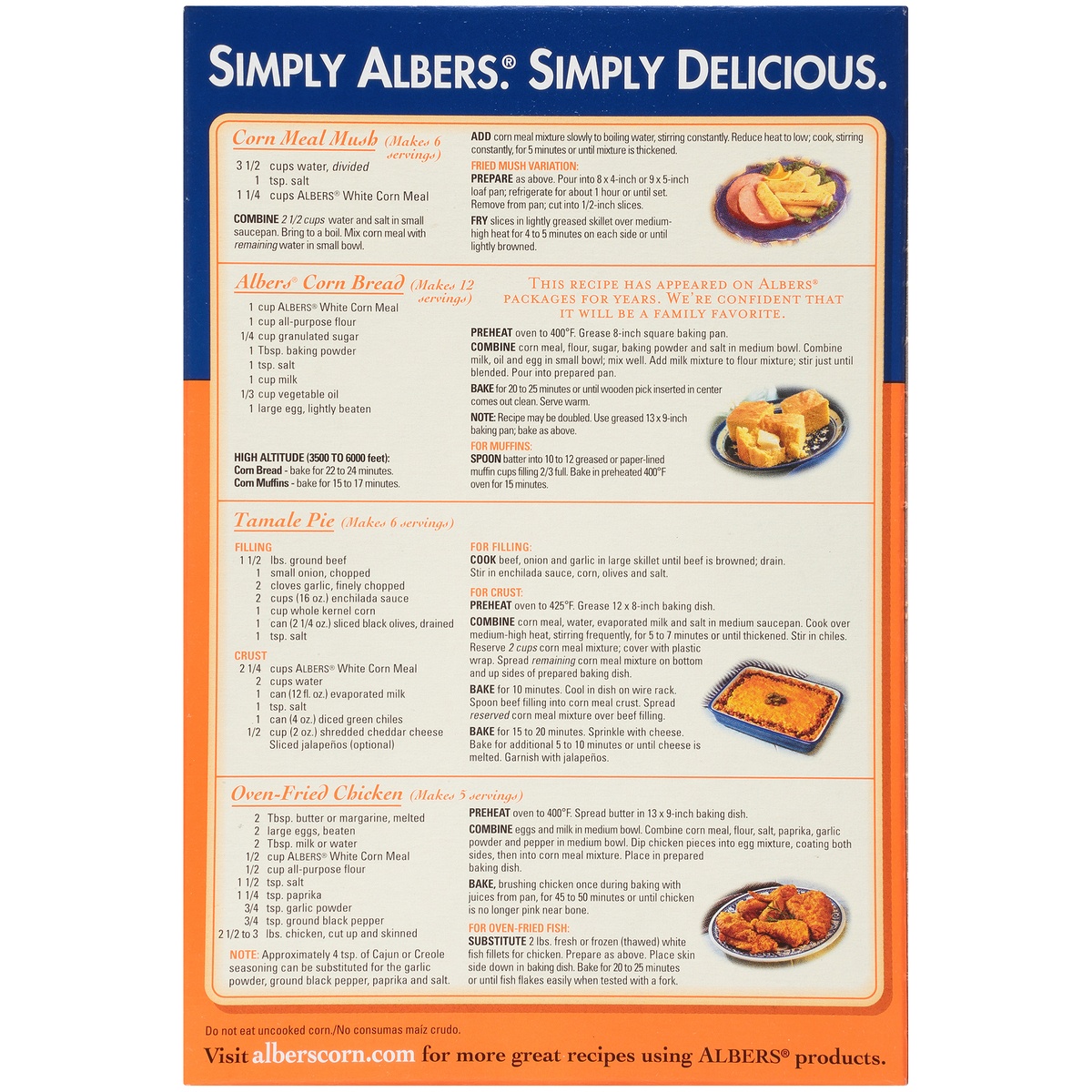 slide 10 of 11, Albers Enriched & Degermed White Corn Meal, 2.5 lb