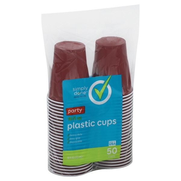 slide 1 of 6, Simply Done Plastic Assorted Cups, 50 ct; 18 oz