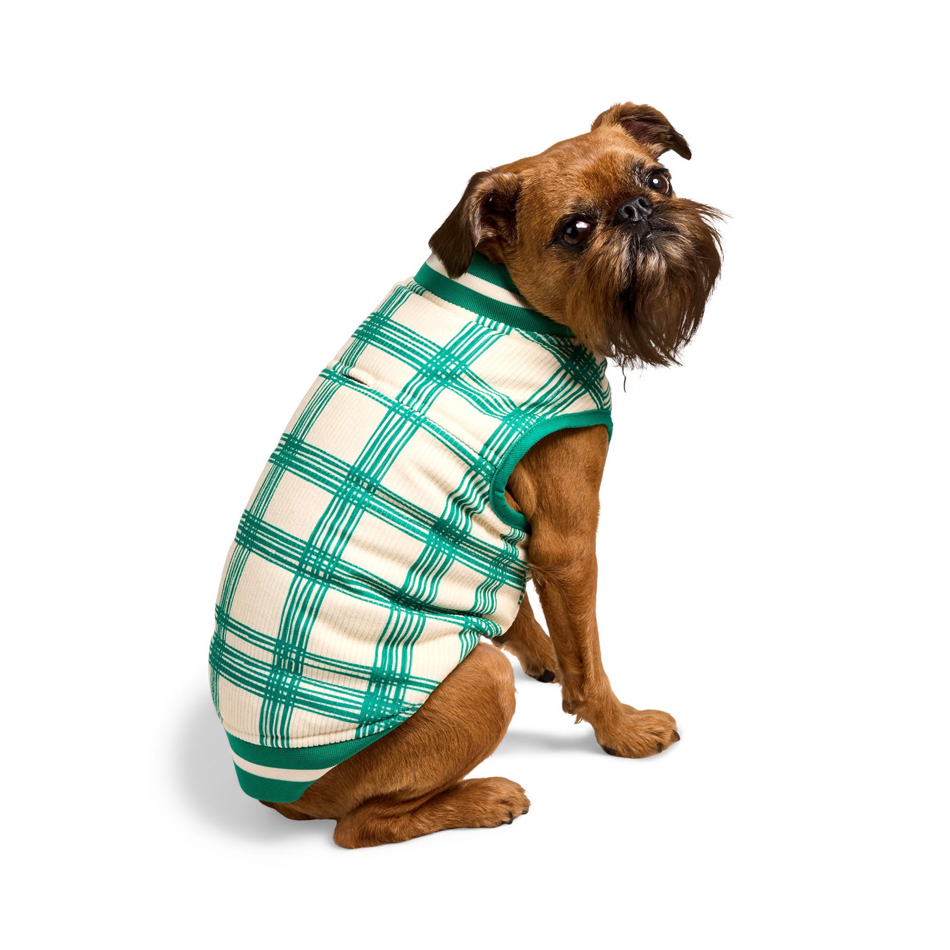 slide 1 of 1, YOULY Plaid Pet Vest, Medium, Green, MED