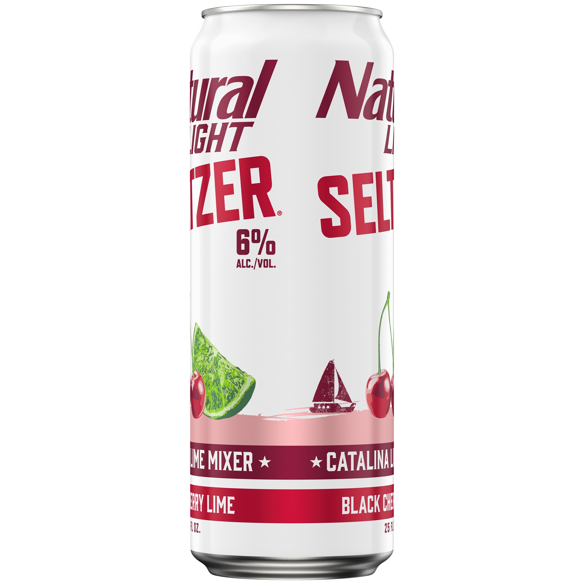 slide 1 of 6, Natural Light Seltzer Catalina Lime Mixer Black Cherry Lime Seltzer, 25 fl. oz. Can, 25 fl oz