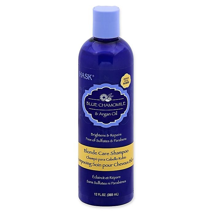 slide 1 of 1, Hask Shampoo Blond Care Blue Chamomile & Argan Oil, 12 fl oz