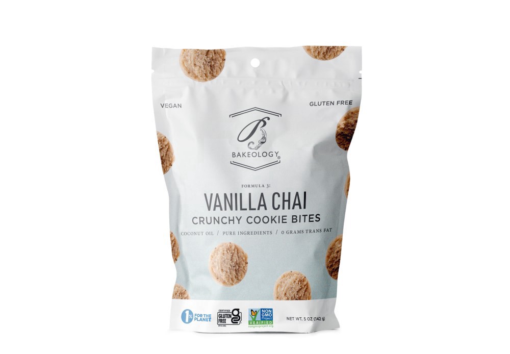 slide 1 of 2, Bakeology Vanilla Chai Crunchy Cookie Bites, 5 oz