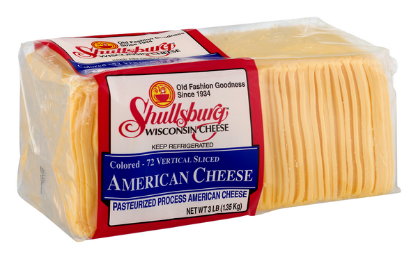 slide 1 of 1, Shullsburg Wisconsin Cheese American Cheese, 3 lb