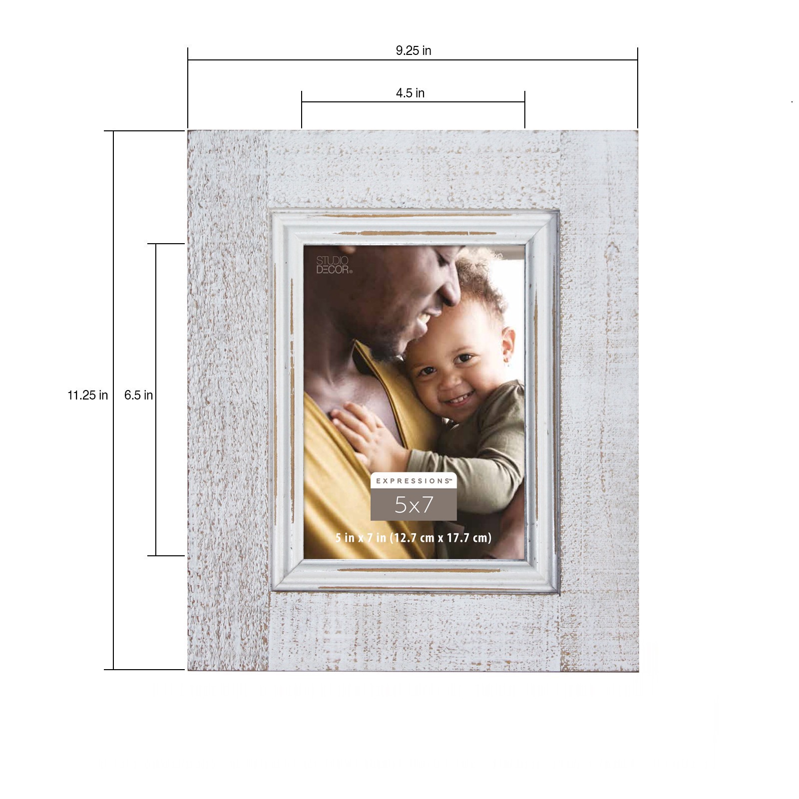 slide 4 of 6, Expressions 5" X 7" White Wash Frame By Studio Decor, 5 in x 7 in