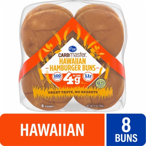slide 1 of 6, Kroger Carbmaster Sweet Hawaiian Hamburger Buns, 14 oz