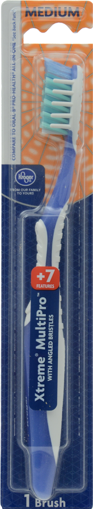 slide 1 of 1, Kroger Xtreme Multi-Pro Medium Toothbrush, 1 ct