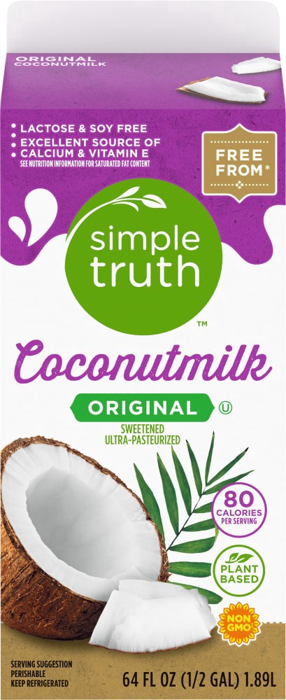 slide 3 of 4, Simple Truth Original Coconut Milk, 1/2 gal