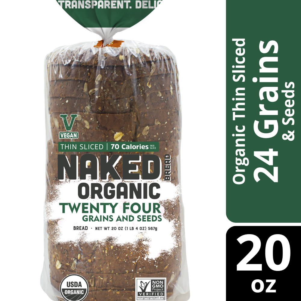 slide 2 of 3, Naked Bread® Twenty Four Grains and Seeds Thin Sliced Bread, 20 oz