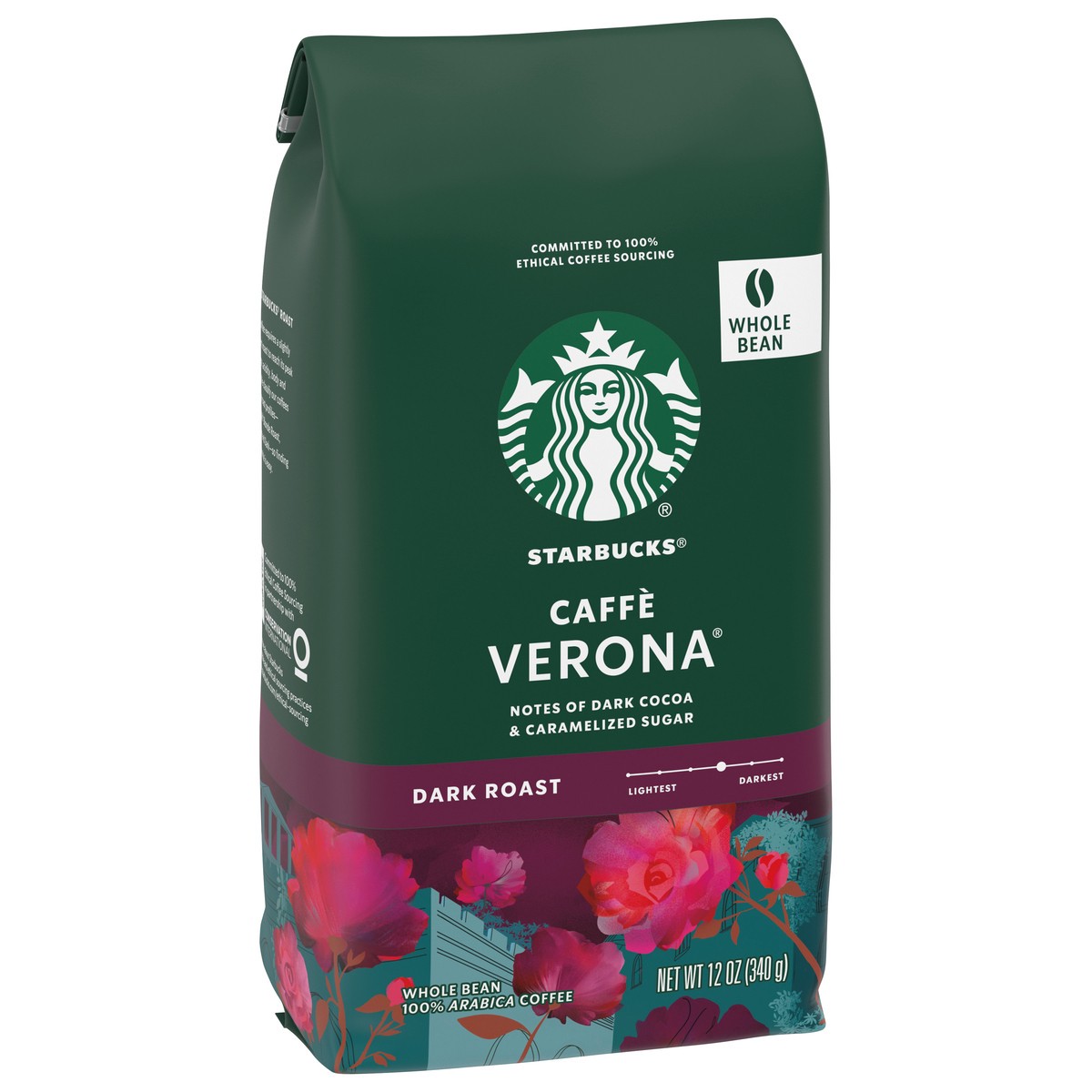 slide 6 of 9, Starbucks Whole Bean Coffee, Dark Roast Coffee, Caffè Verona, 100% Arabica, 1 bag (12 oz), 12 oz