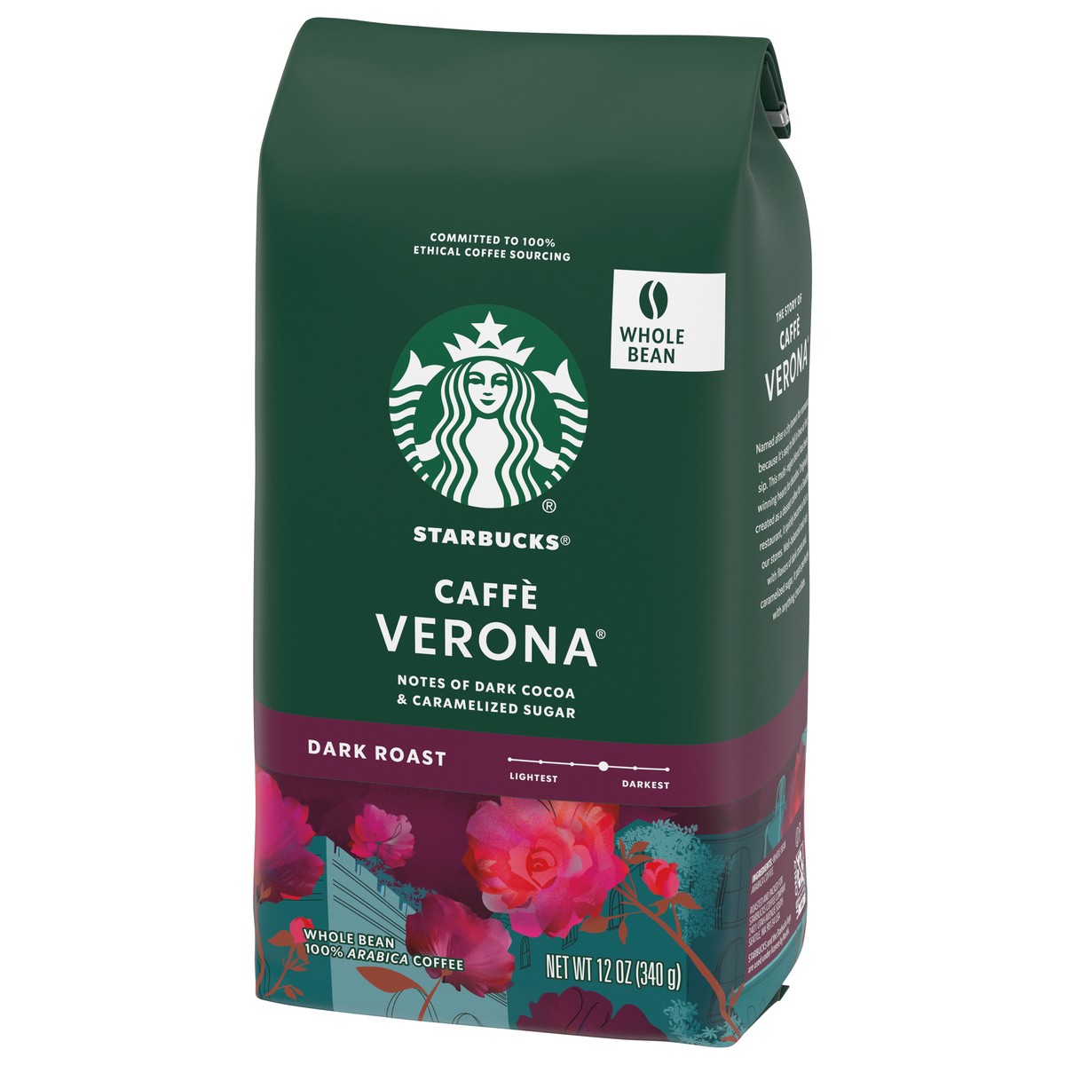 slide 4 of 9, Starbucks Whole Bean Coffee, Dark Roast Coffee, Caffè Verona, 100% Arabica, 1 bag (12 oz), 12 oz