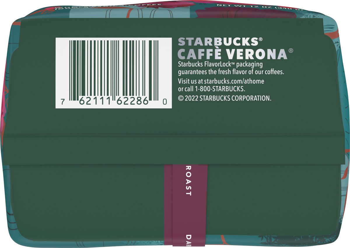 slide 7 of 9, Starbucks Whole Bean Coffee, Dark Roast Coffee, Caffè Verona, 100% Arabica, 1 bag (12 oz), 12 oz