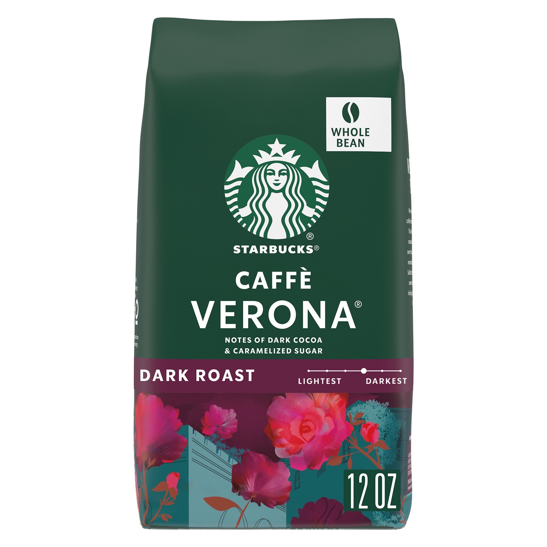 slide 1 of 9, Starbucks Whole Bean Coffee, Dark Roast Coffee, Caffè Verona, 100% Arabica, 1 bag (12 oz), 12 oz