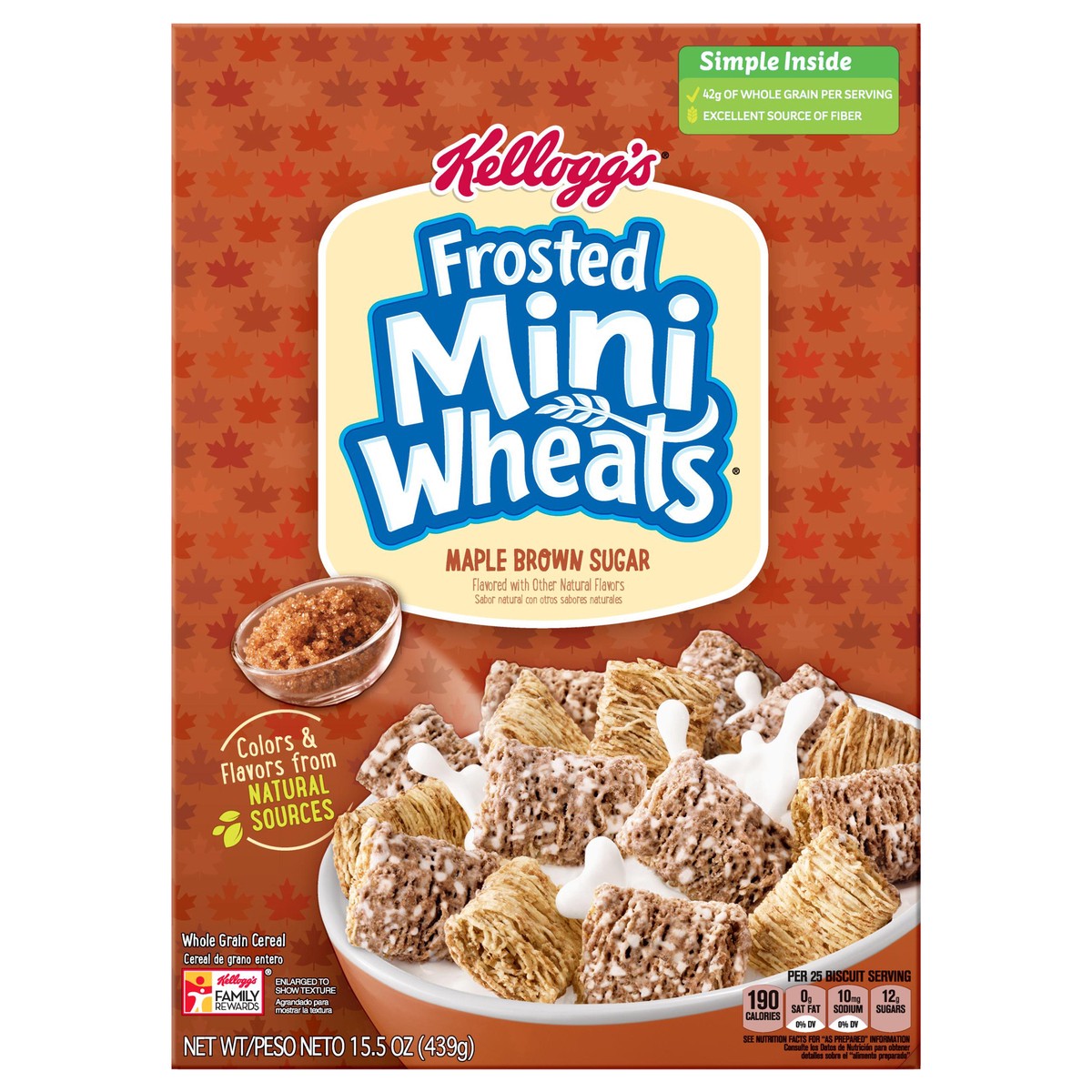 slide 1 of 10, Frosted Mini-Wheats Maple Brown Sugar Cereal, 15.5 oz