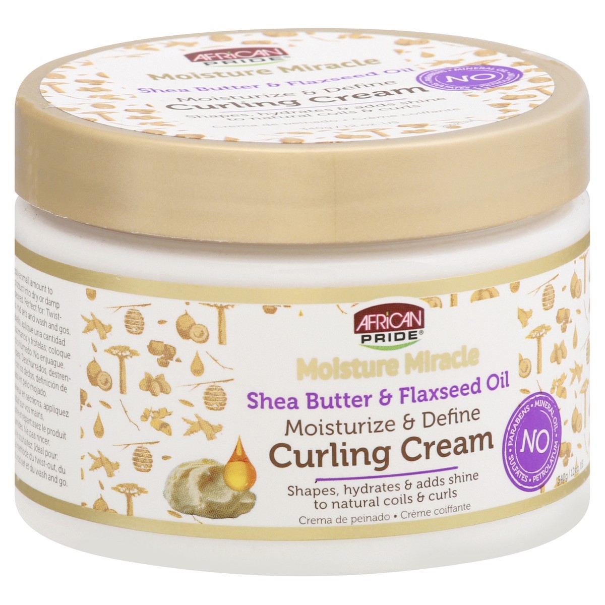 slide 9 of 9, African Pride Moisture Miracle Shea Butter And Flaxseed Oiil Curling Cream, 12 oz