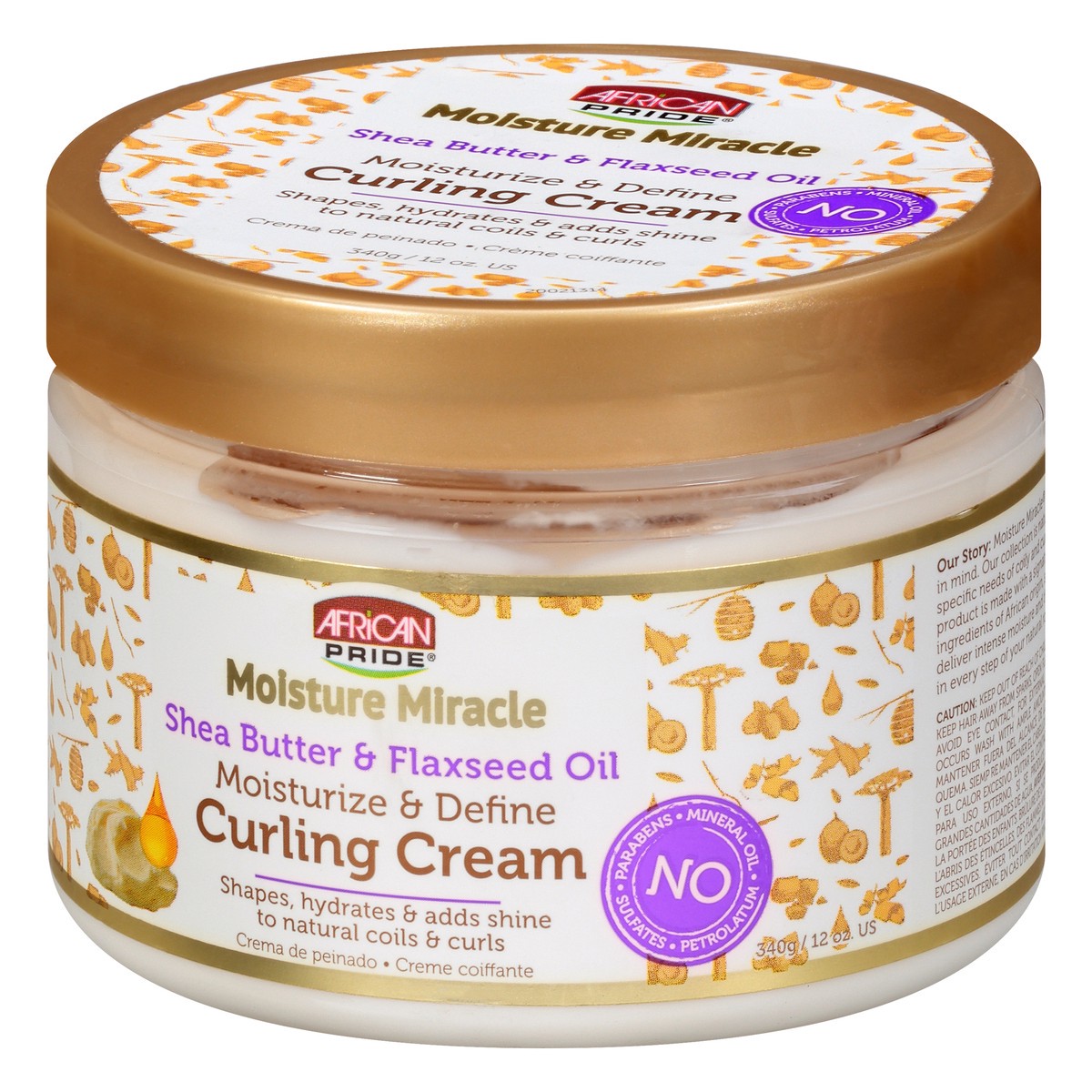 slide 3 of 9, African Pride Curling Cream, Moisturize & Define, Shea Butter & Flaxseed Oil, 12 oz