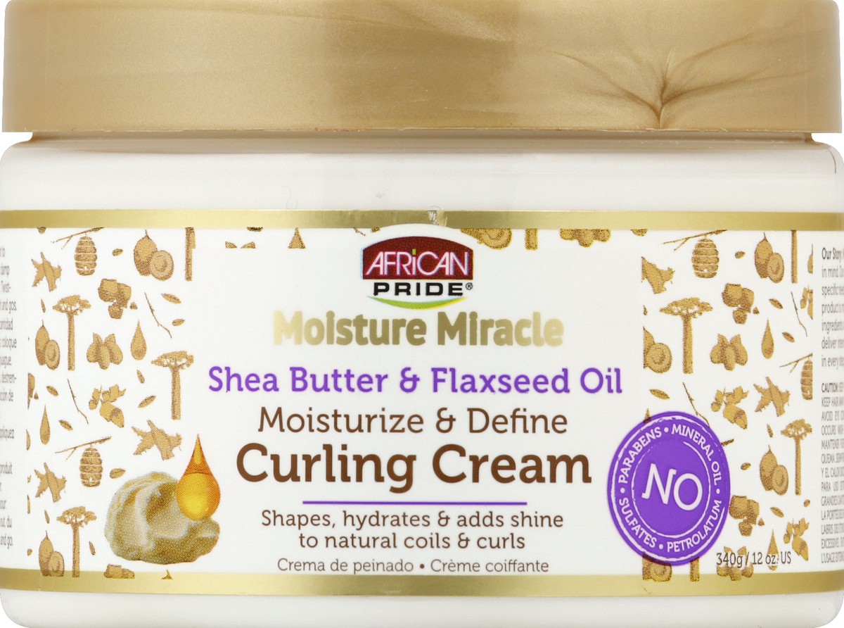 slide 5 of 9, African Pride Moisture Miracle Shea Butter And Flaxseed Oiil Curling Cream, 12 oz