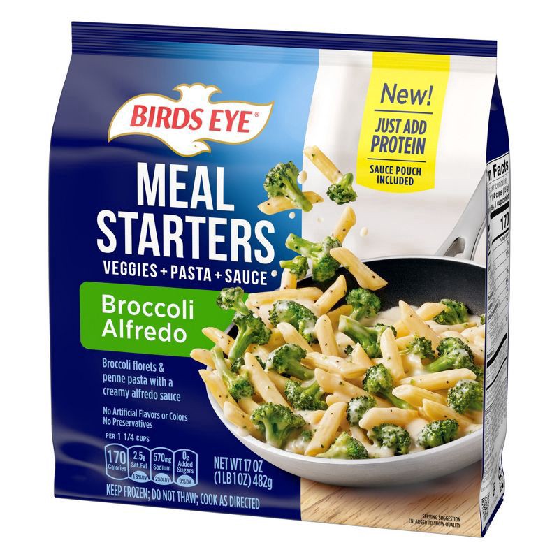 slide 3 of 3, Birds Eye Meal Starters Broccoli Alfredo, Frozen Meal, 17 oz., 17 oz