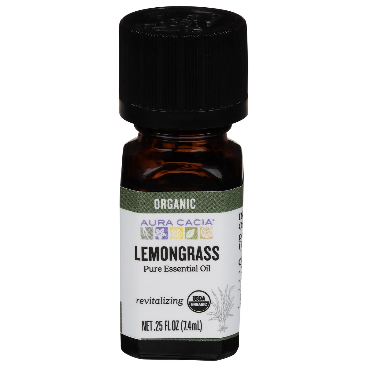 slide 1 of 9, Aura Cacia Organic Lemongrass Pure Essential Oil 0.25 fl oz, 0.25 fl oz