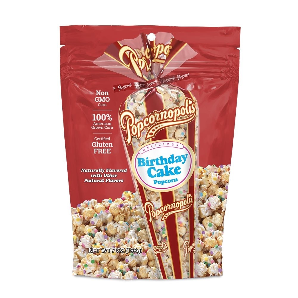 slide 1 of 1, Popcornopolis Birthday Cake Popcorn, 7 oz