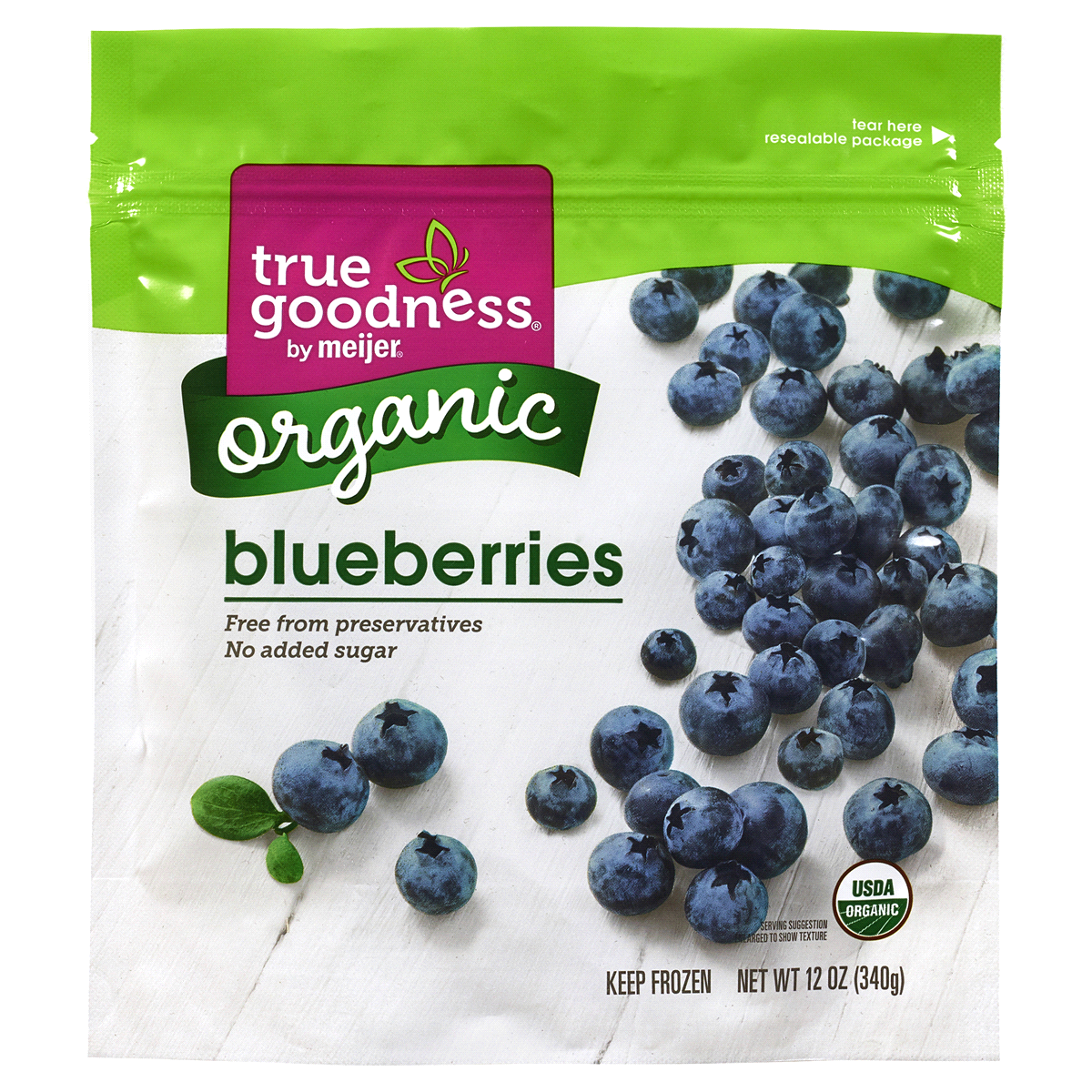 slide 1 of 5, True Goodness Organic Frozen Blueberries, 12 oz