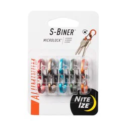 Nite Ize S-Biner MicroLock 5-Pack Assorted Snap-hook Key Ring