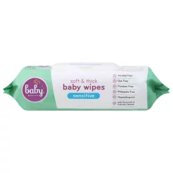 Baby Basics Baby Wipes, Sensitive, Soft & Thick, 64 Each