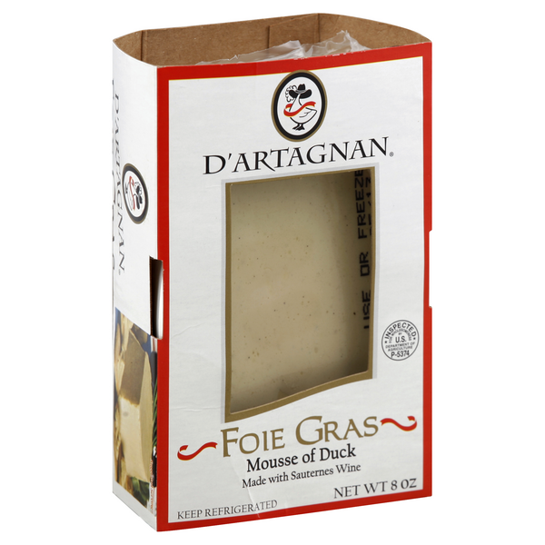 slide 1 of 1, D'Artagnan Pate Duck Foie Gras, 8 oz