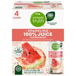 Simple Truth Sparkling 100% Watermelon Juice Cans