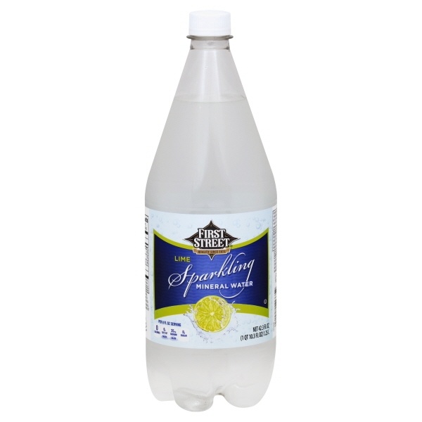 slide 1 of 1, First Street Lime Sparkling Mineral Water - 1.25 liter, 1.25 liter