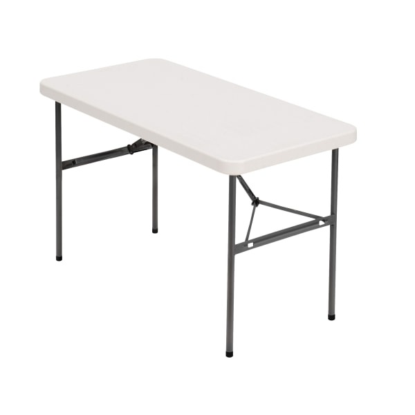 slide 1 of 1, Realspace Molded Plastic Top Folding Table, Platinum, 4 ft