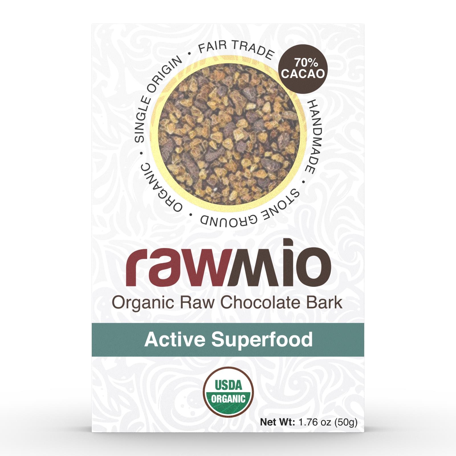 slide 1 of 1, RawMio Chocolate Bark 1.76 oz, 1.76 oz