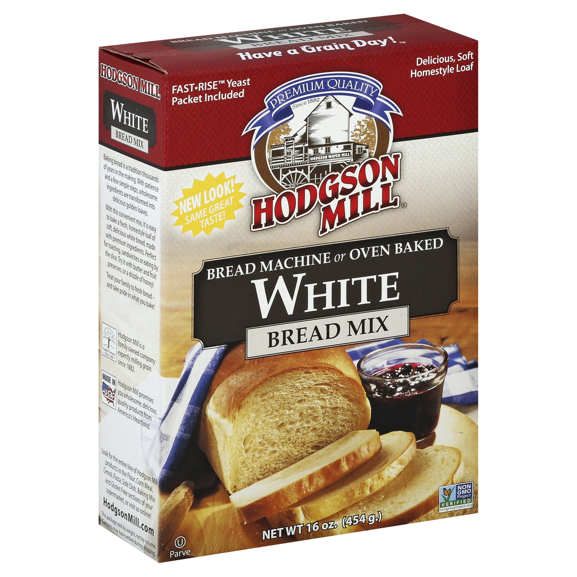 slide 1 of 4, Hodgson Mill Wholesome White Bread Mix, 16 oz