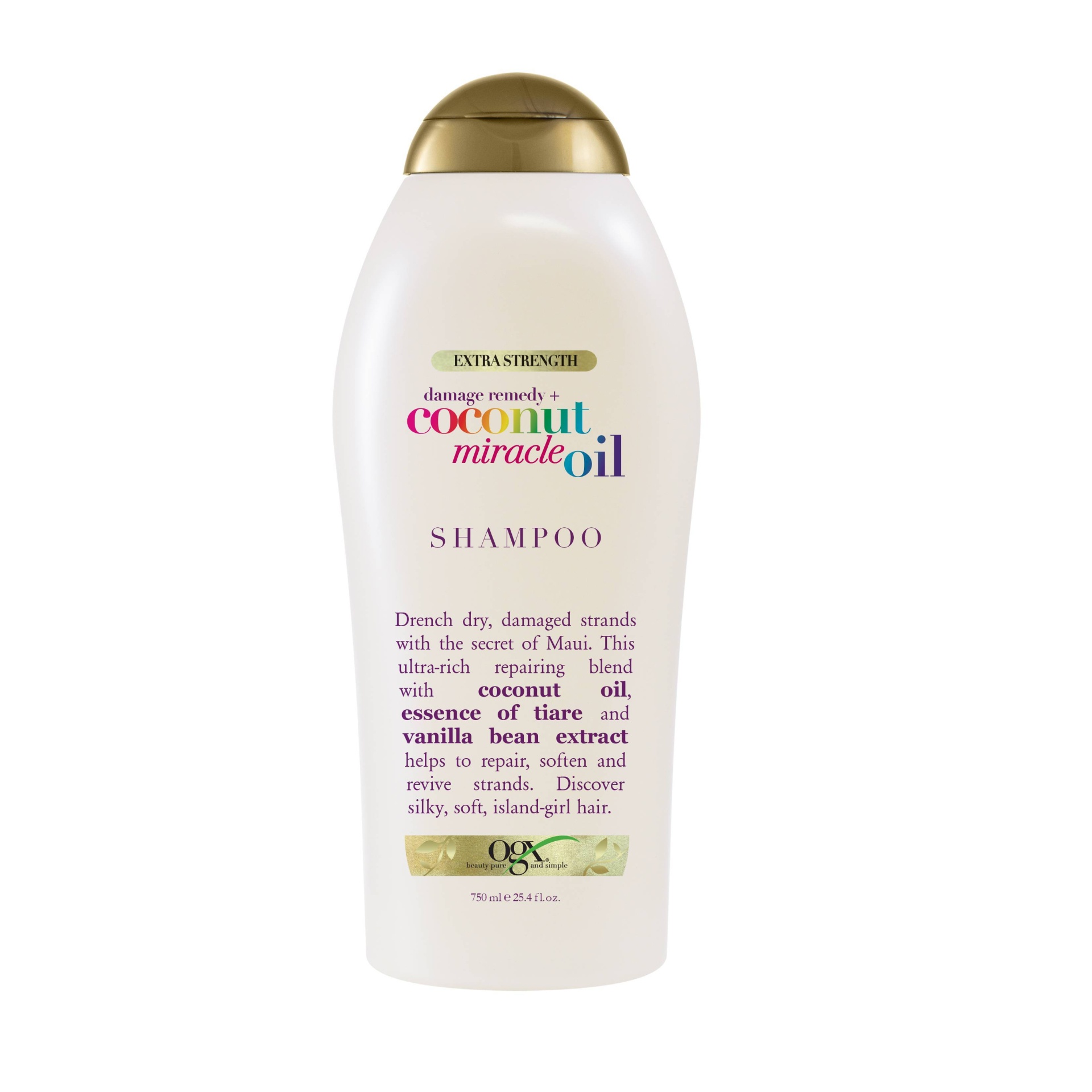 slide 1 of 1, OGX Extra Strength Coconut Miracle Oil Shampoo, 25.4 oz