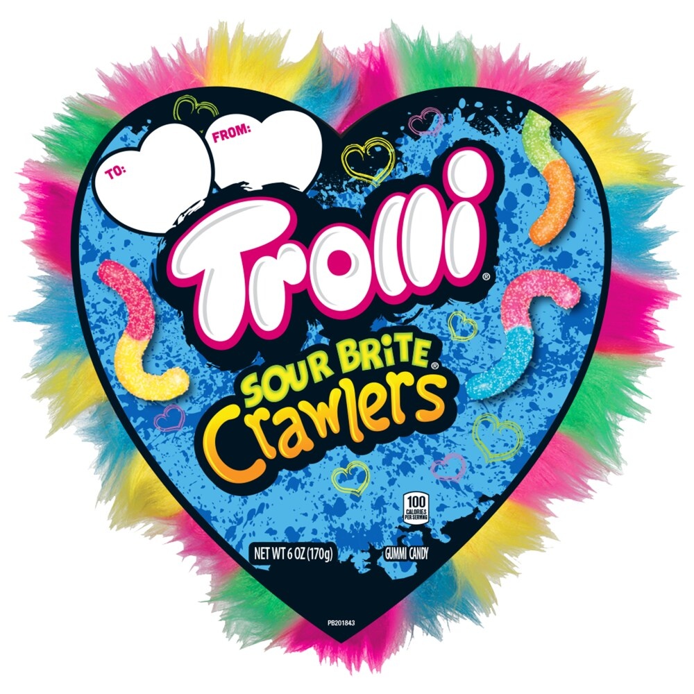 slide 1 of 1, Trolli Ferrara Candy Company Sour Brite Crawlers Valentines Gummi Candy, 6 oz