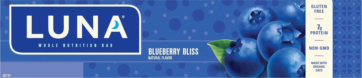 slide 11 of 12, LUNA Bar - Blueberry Bliss Flavor - Snack Bars - Non-GMO - Gluten-Free Protein Bars - Made with Organic Oats (15 Pack), 25.35 oz