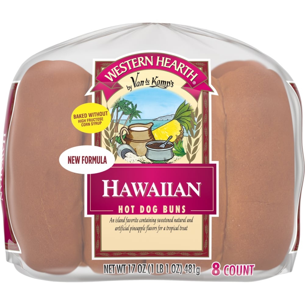 slide 1 of 1, Western Hearth Hawaiian Hot Dog Buns, 8 ct
