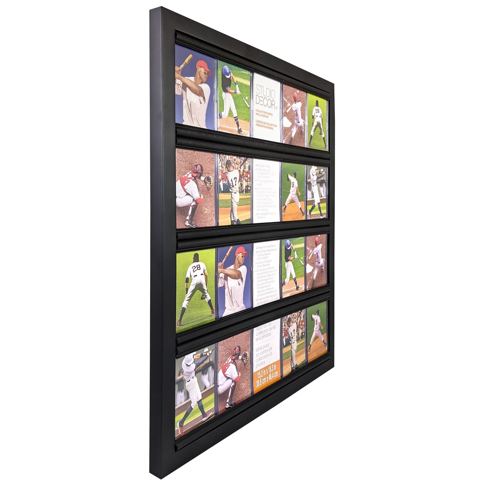slide 4 of 4, Collector Sports Card Wall Display Frame By Studio Decor, 18.31 in x 15.2 in x 0.71 in