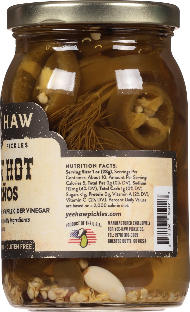 slide 6 of 12, Yee-Haw Pickle Co. Buckin' Hot Jalapenos 16 oz, 16 oz