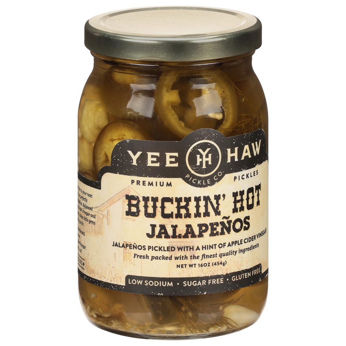 slide 10 of 12, Yee-Haw Pickle Co. Buckin' Hot Jalapenos 16 oz, 16 oz