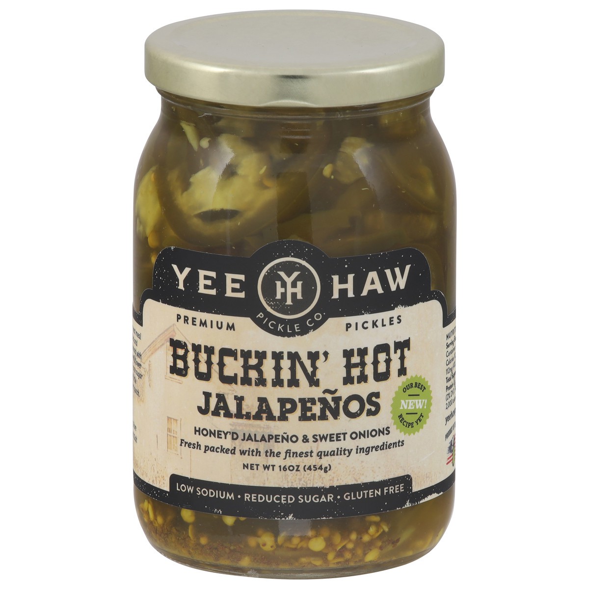 slide 1 of 12, Yee-Haw Pickle Co. Buckin' Hot Jalapenos 16 oz, 16 oz